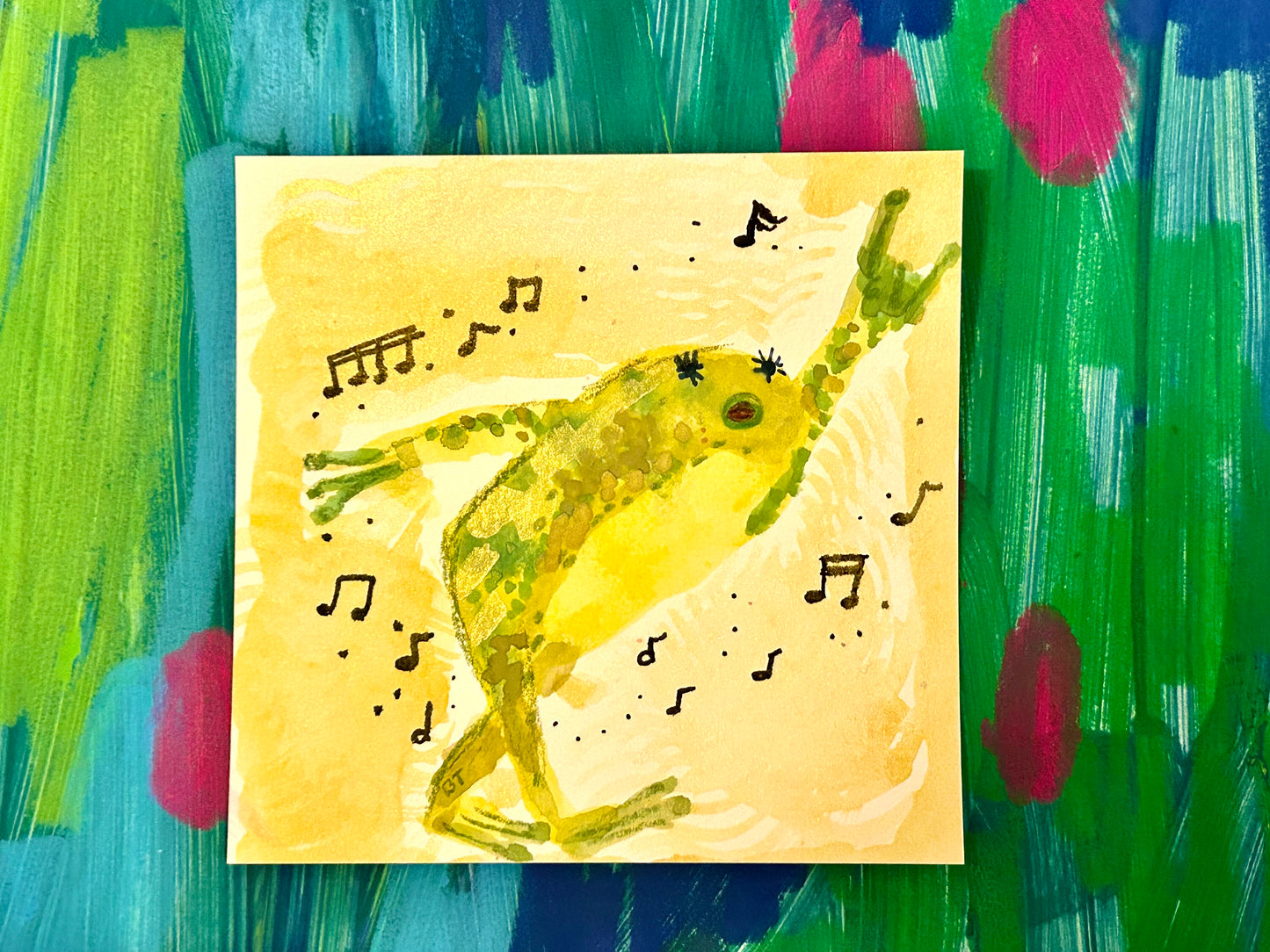 Music Frog Small Illustration