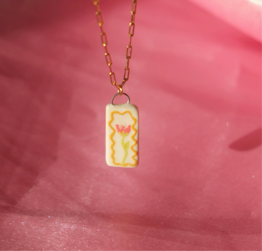 Sweet Tulip Charm Necklace