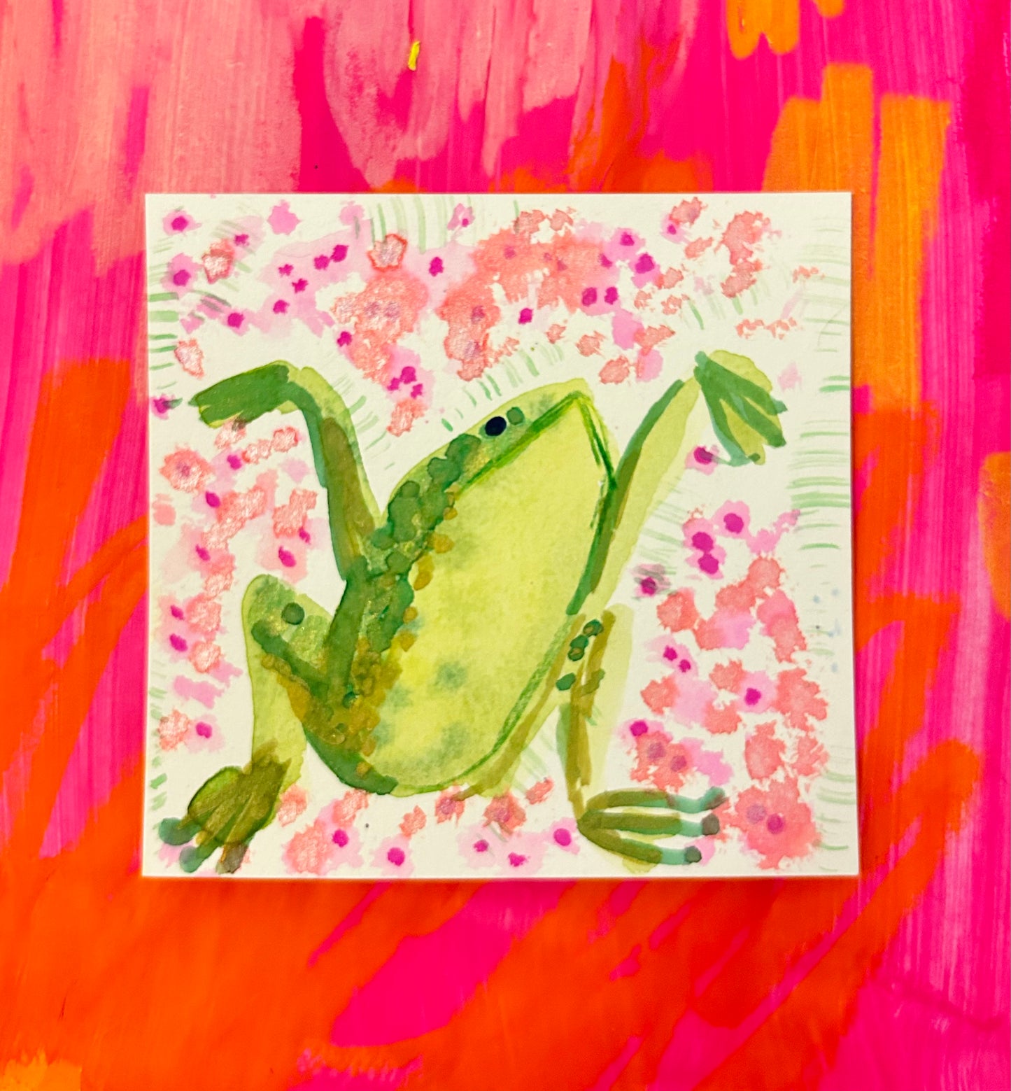 Flowers Frog Small Illustration