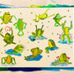 Playing Frogs Large Illustration