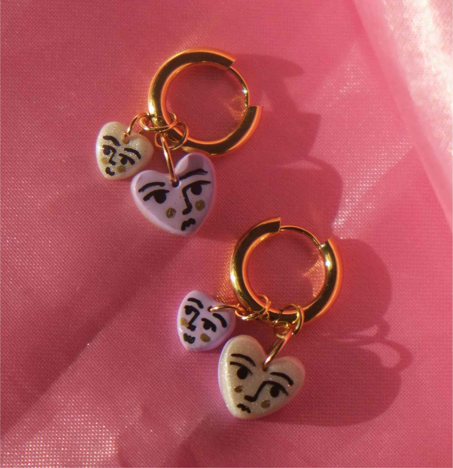 Lots of Hearts Chunky Hoops Earringse