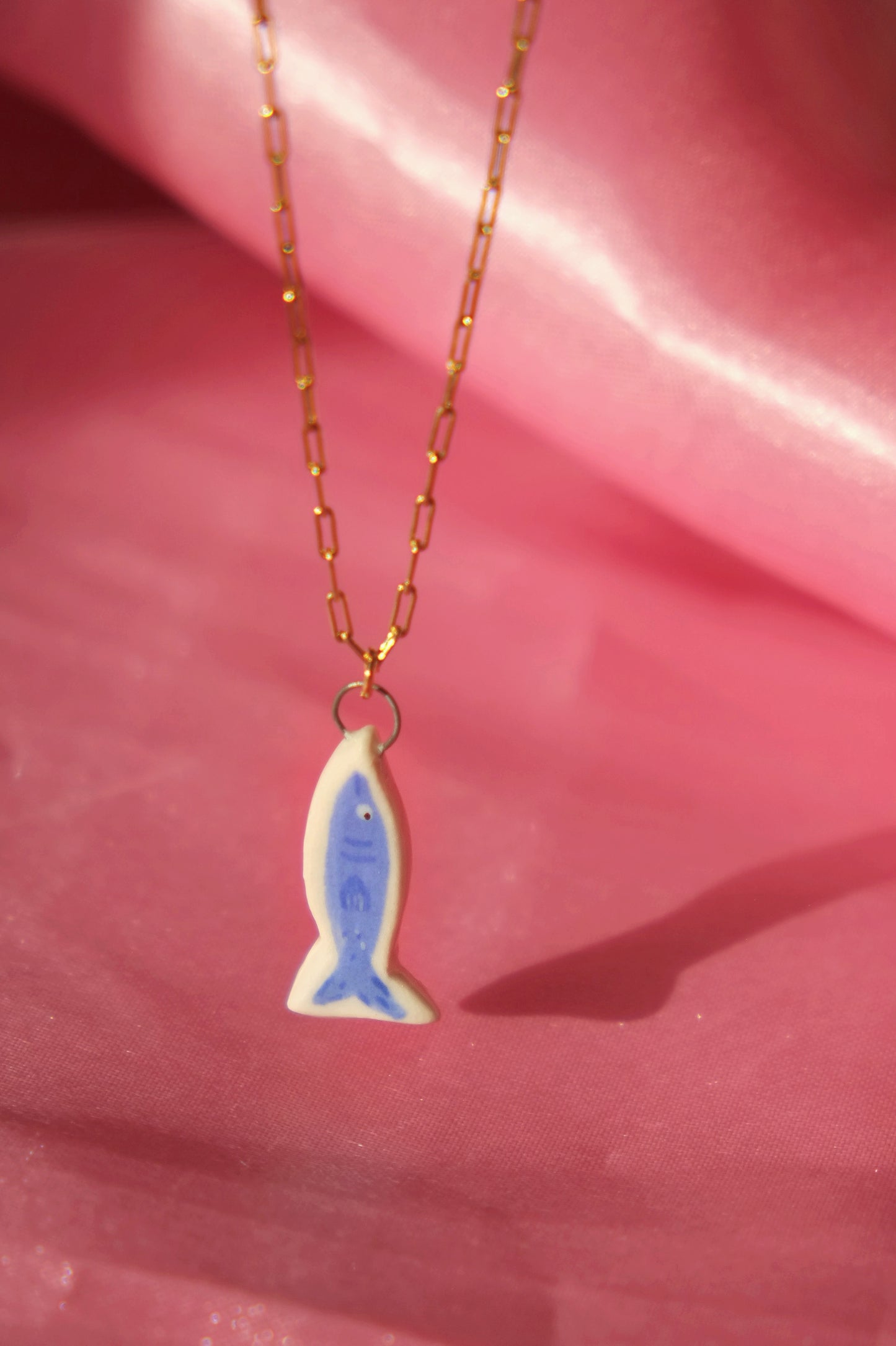 Fish Porcelain Charm Necklace