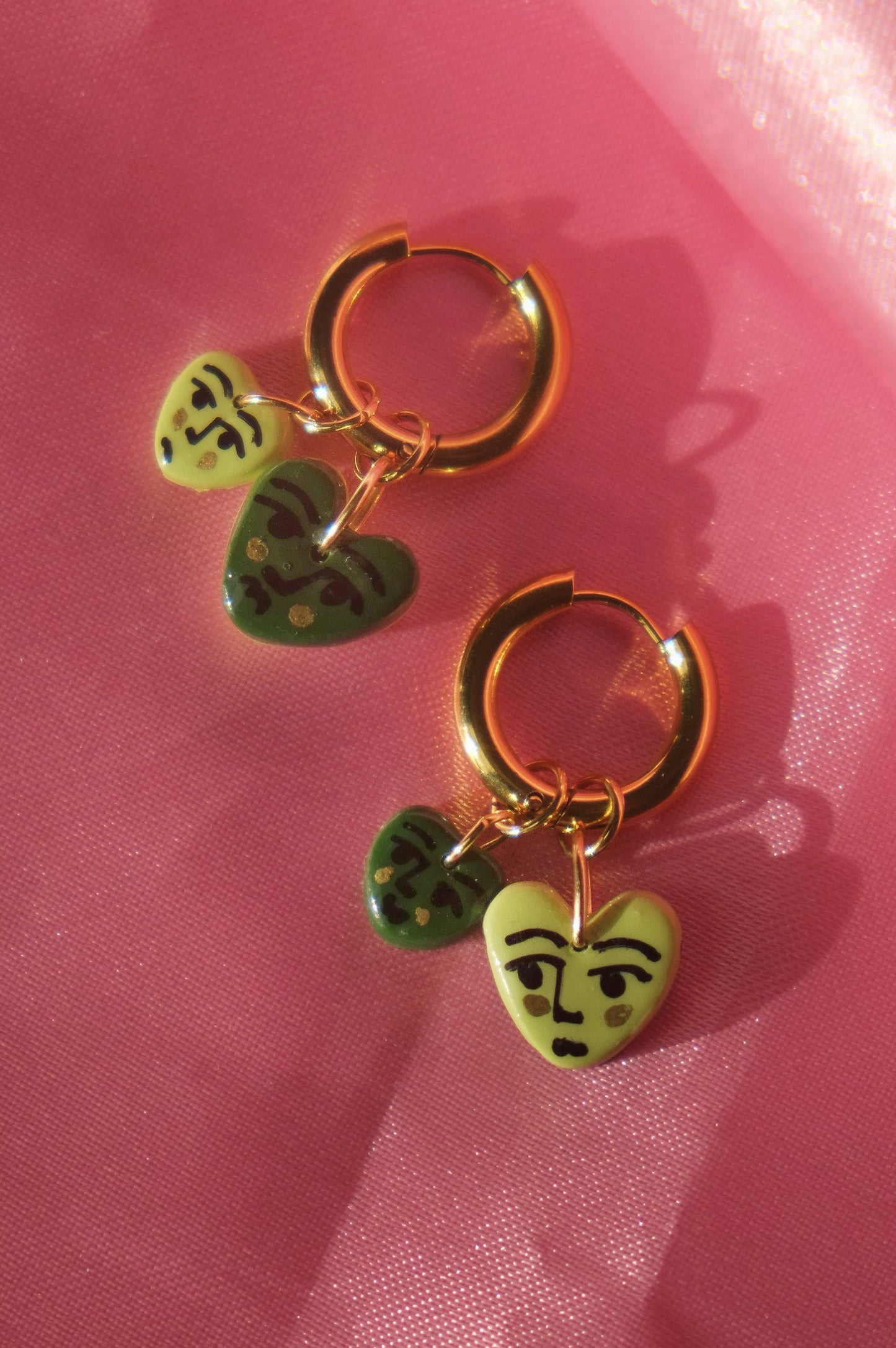 Lots of Hearts Chunky Hoops Earringse