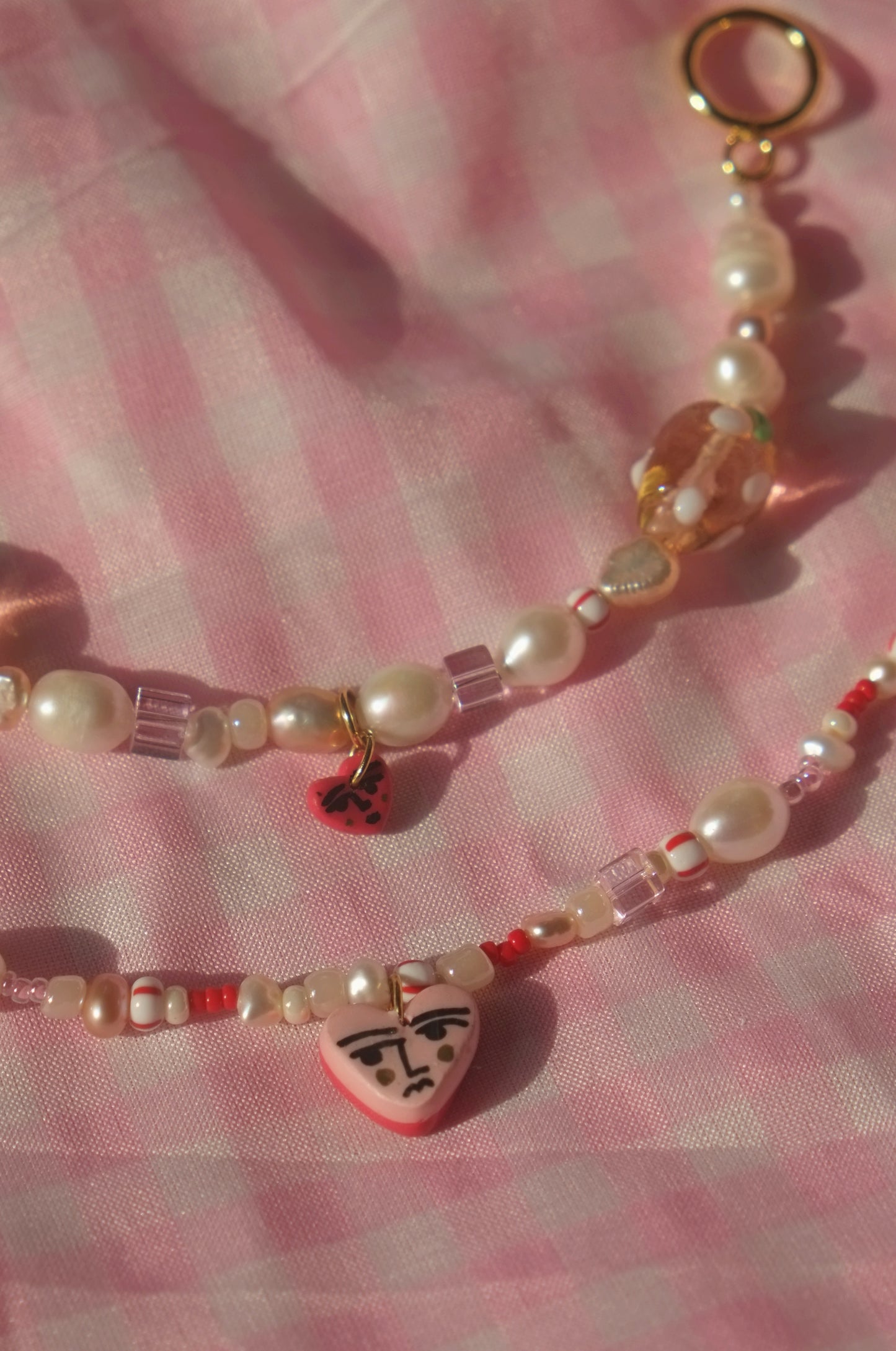 Small Heart Face Freshwater Pearl Stainless Steel Bracelet