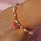 Reversible Heart Face Freshwater Pearl Stainless Steel Bracelet