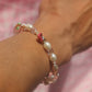 Small Heart Face Freshwater Pearl Stainless Steel Bracelet