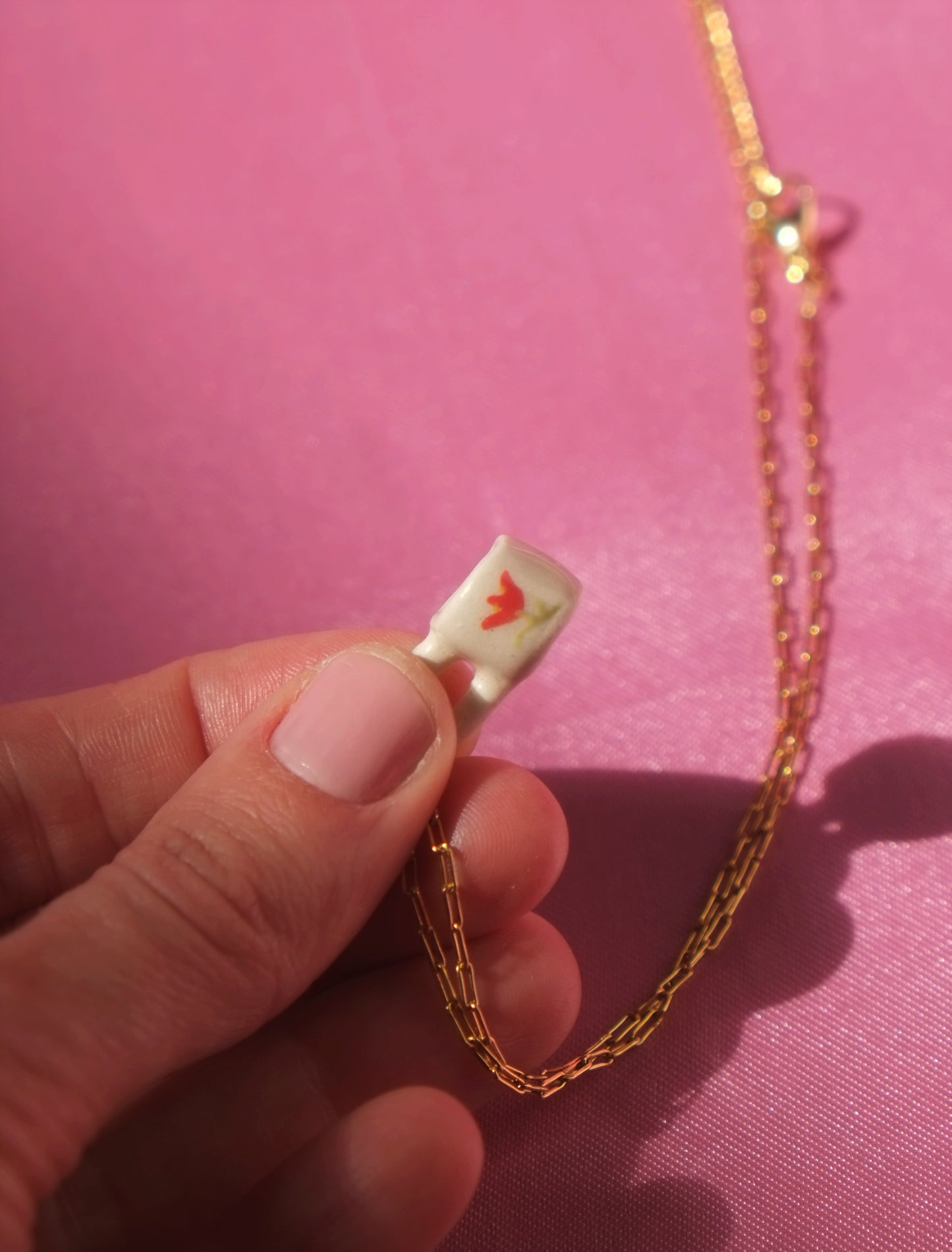 Sweet Tulip Mug Necklace