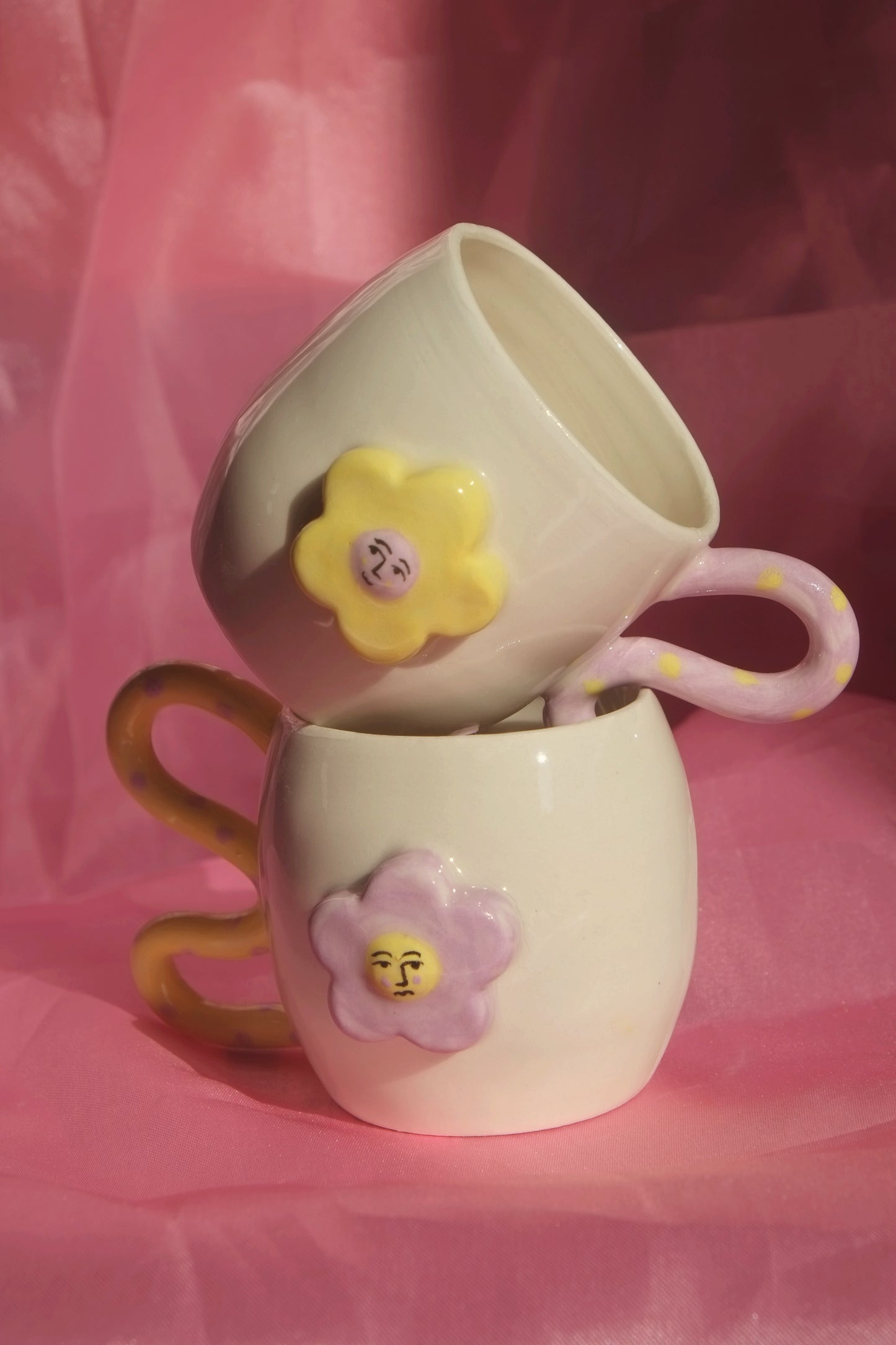 Moody Flower Faces Mug Duo