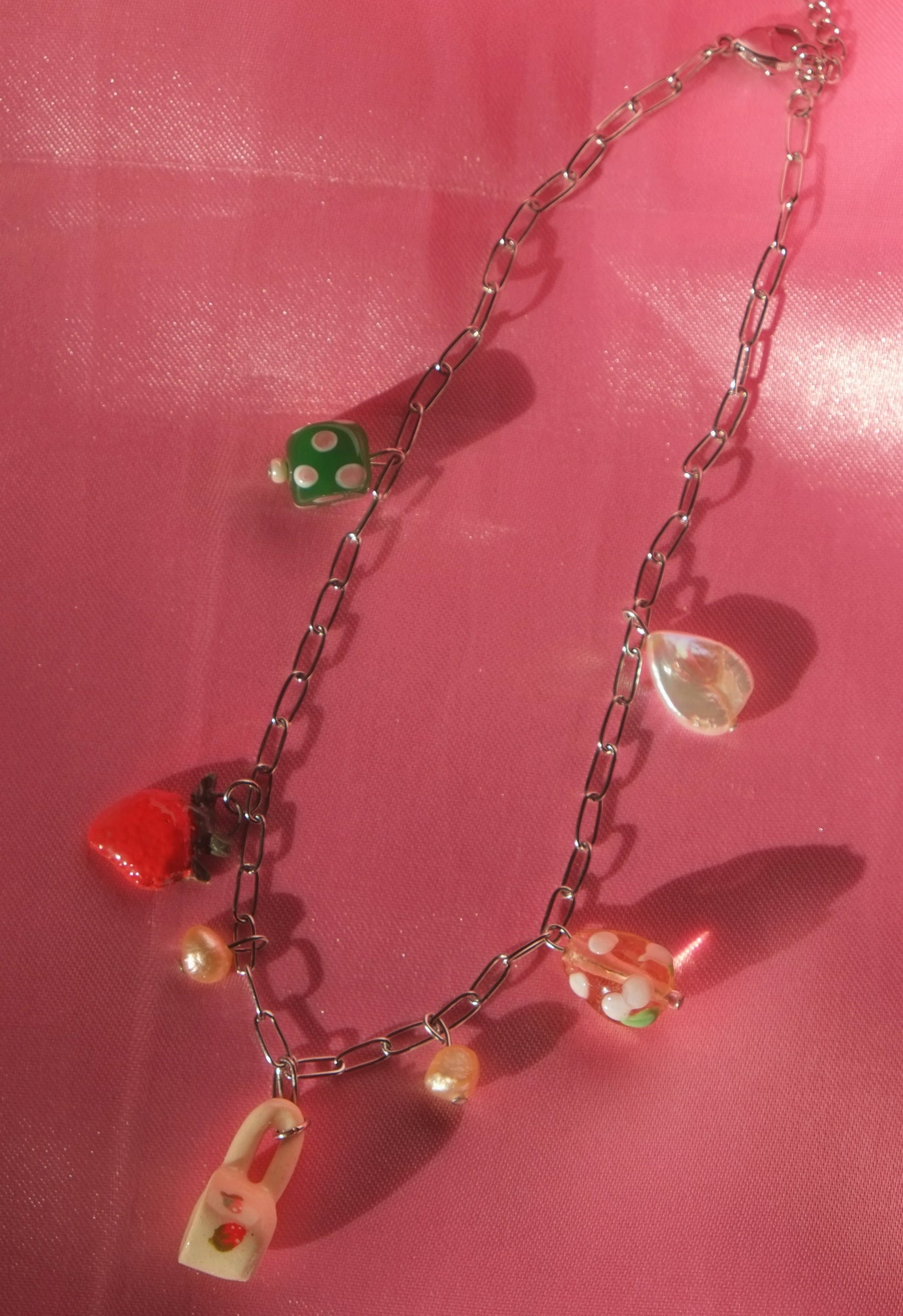 Strawberry Dream Silver Chain Necklace