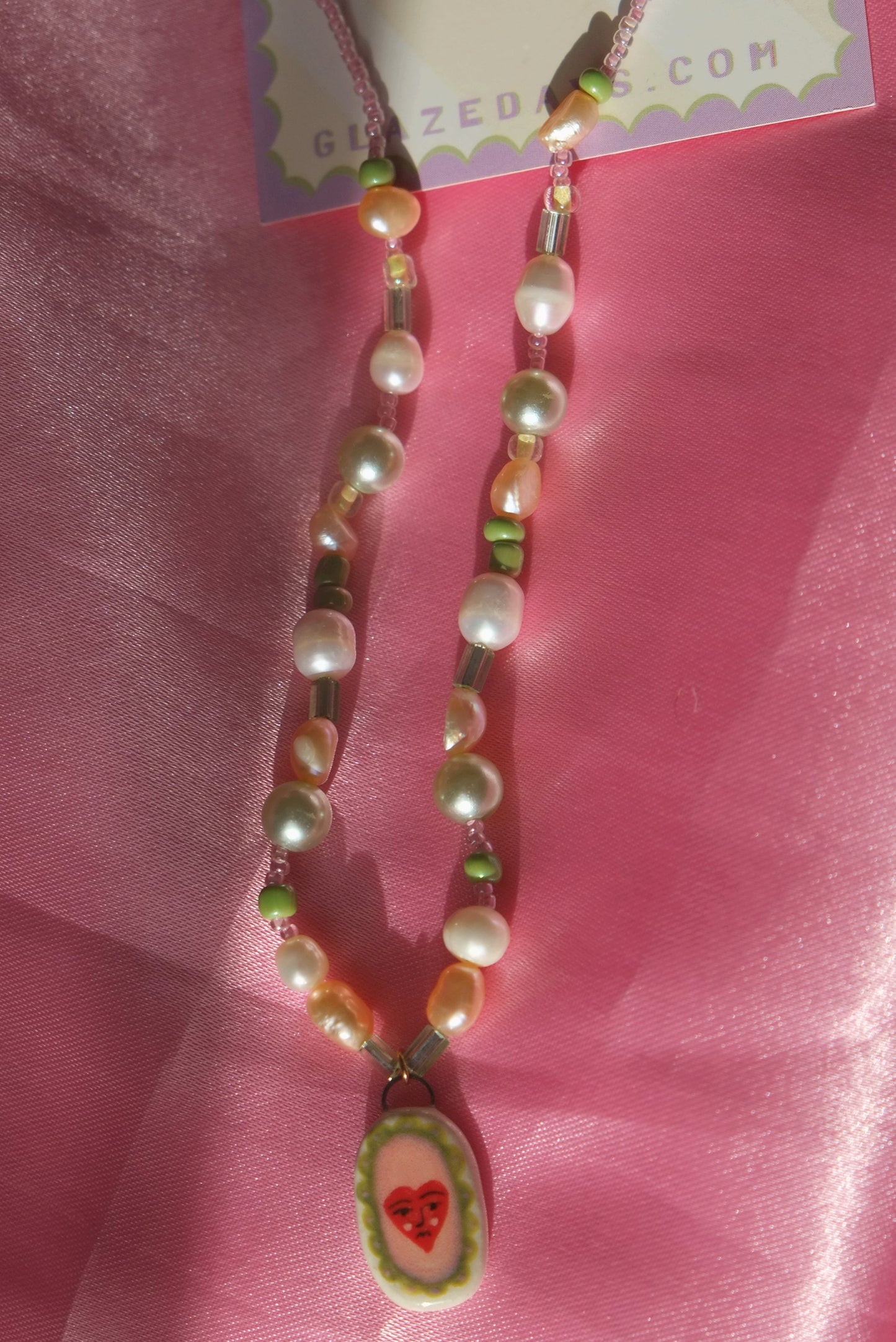 Heart Face Freshwater Pearl Necklace