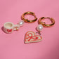 Coffee & Ribbon Golden Hoops