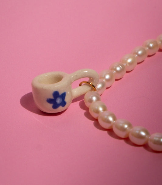 Cafecito (Blue) Freshwater Pearl Necklace