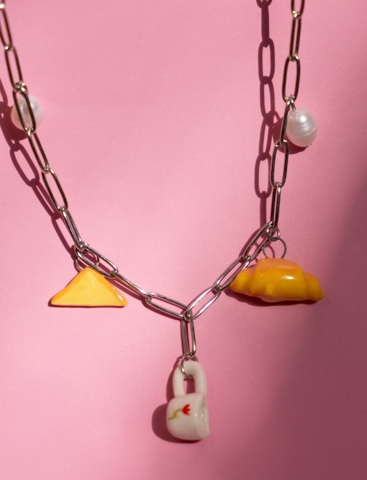 Cafe da Manha Freshwater Pearl Silver Necklace
