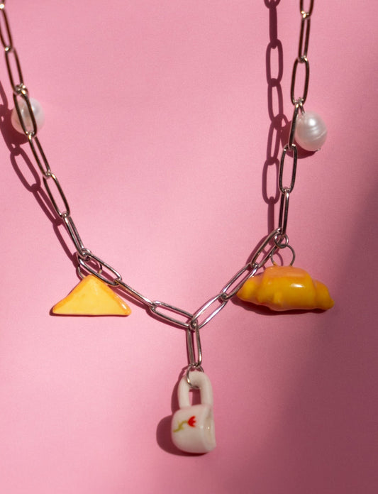 Cafe da Manha Freshwater Pearl Silver Necklace