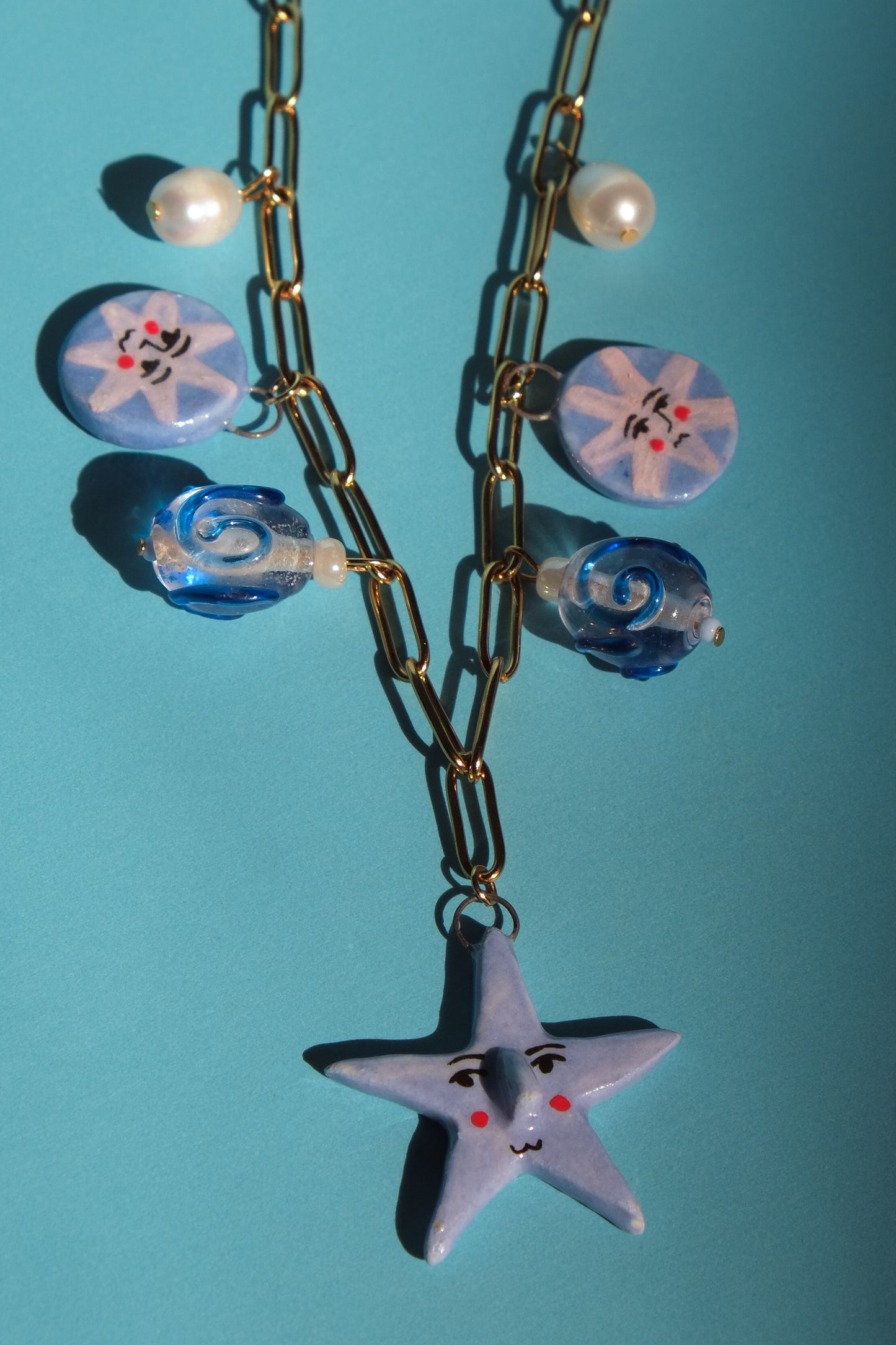 Starry Night Porcelain Chain Necklace