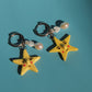 Yellow Shooting Star Chunky Hoops Earrings
