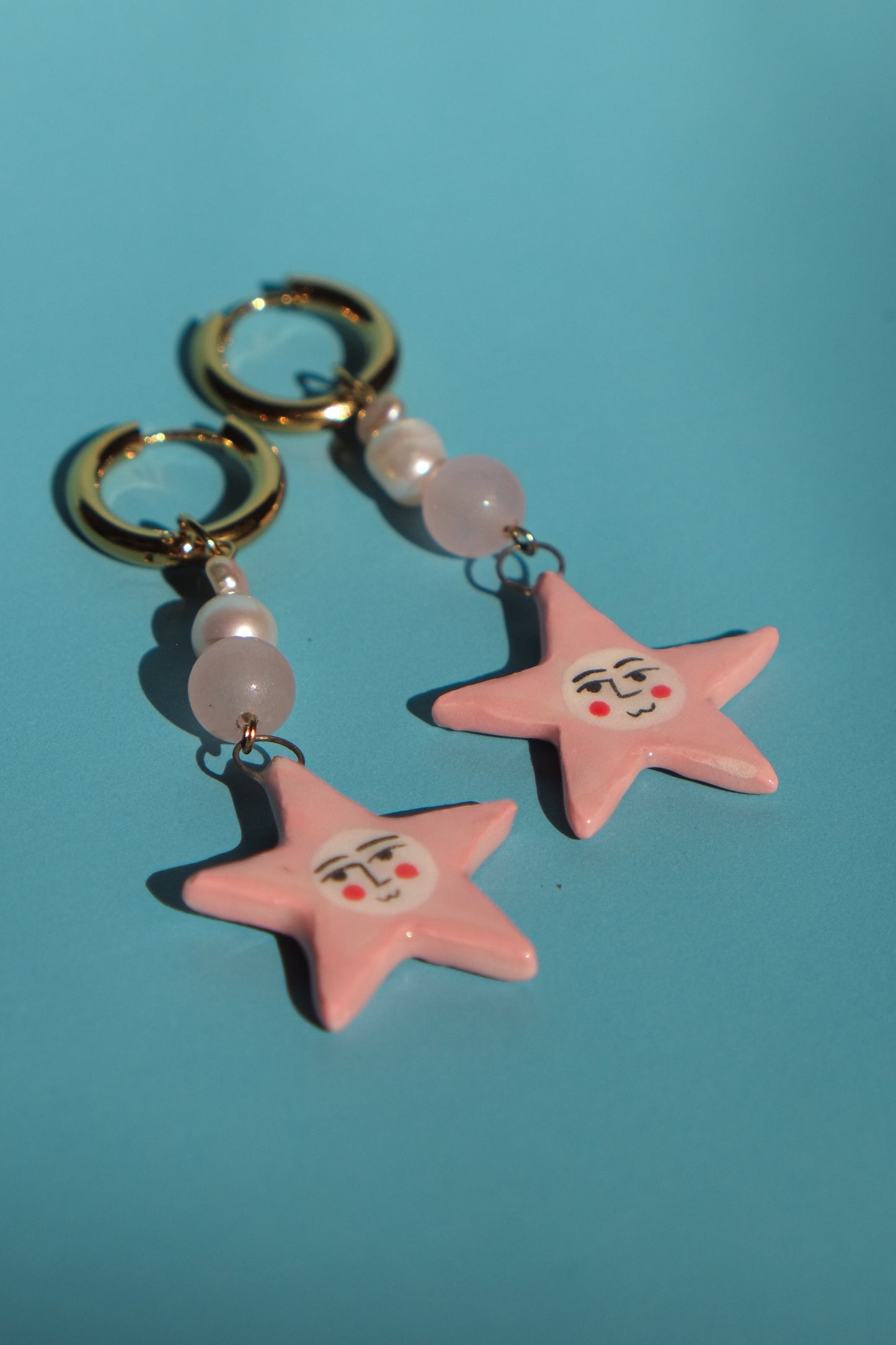 Pink Aurora Chunky Hoops Earrings
