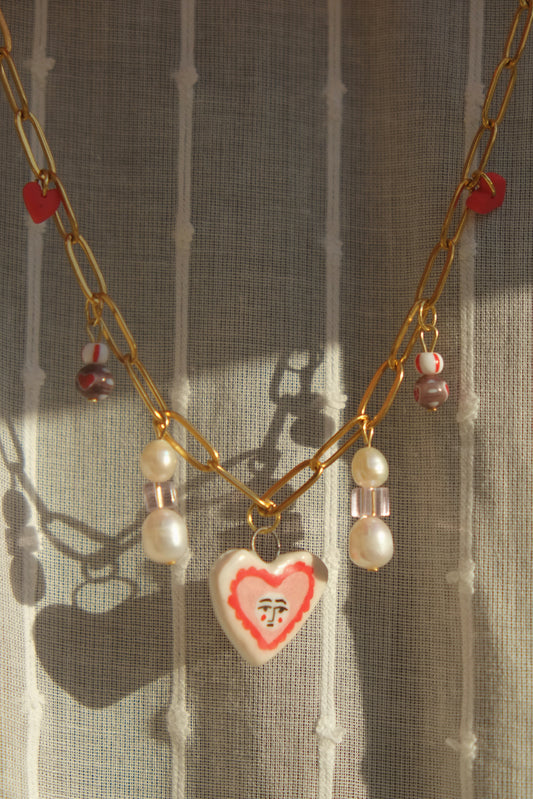 Be my Valentine Porcelain Chain Necklace