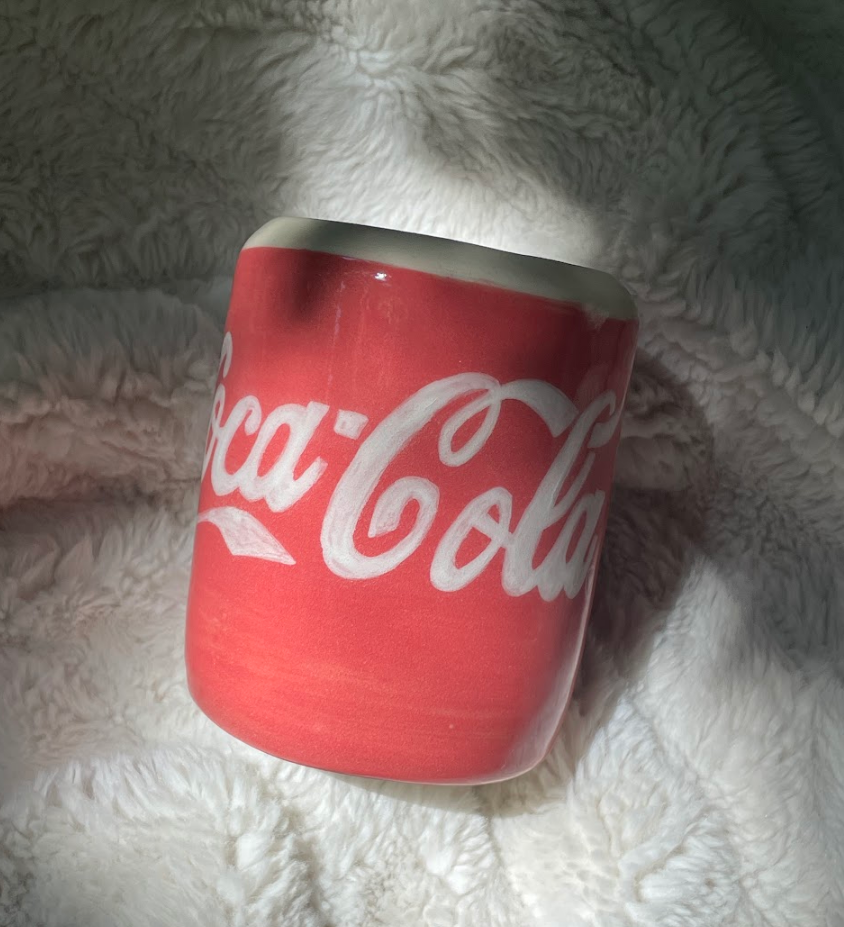 Handpainted Coca Cola Can Cup