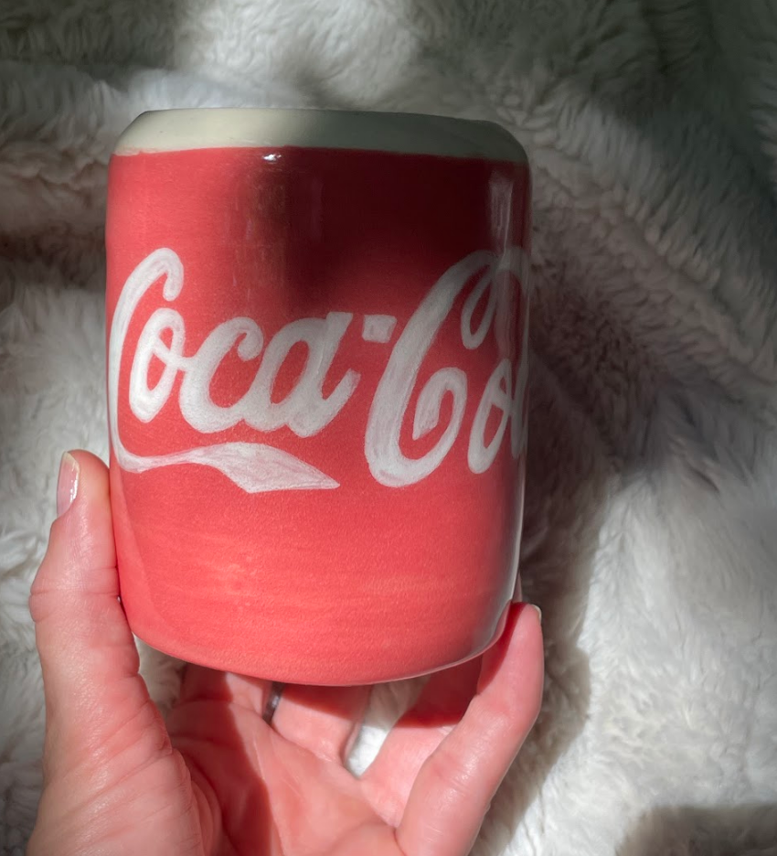 Handpainted Coca Cola Can Cup