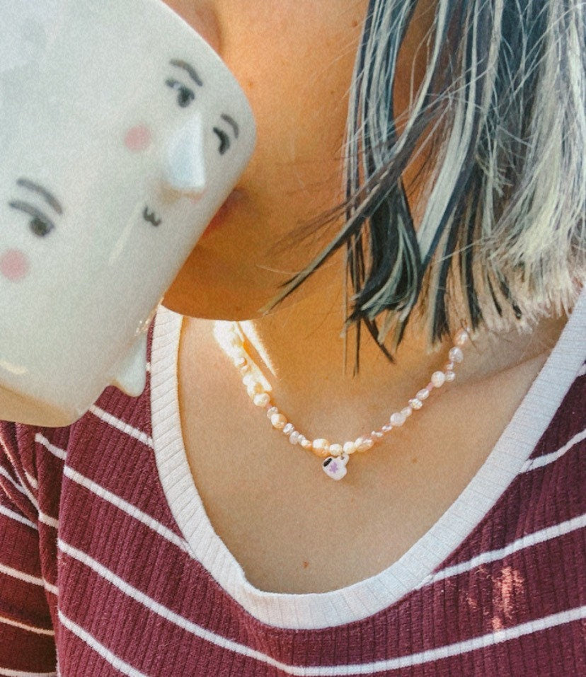 Morning Brew Freshwater Pearls Stainless Steel Necklace