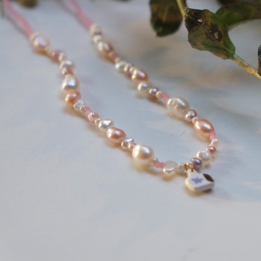 Morning Brew Freshwater Pearls Stainless Steel Necklace