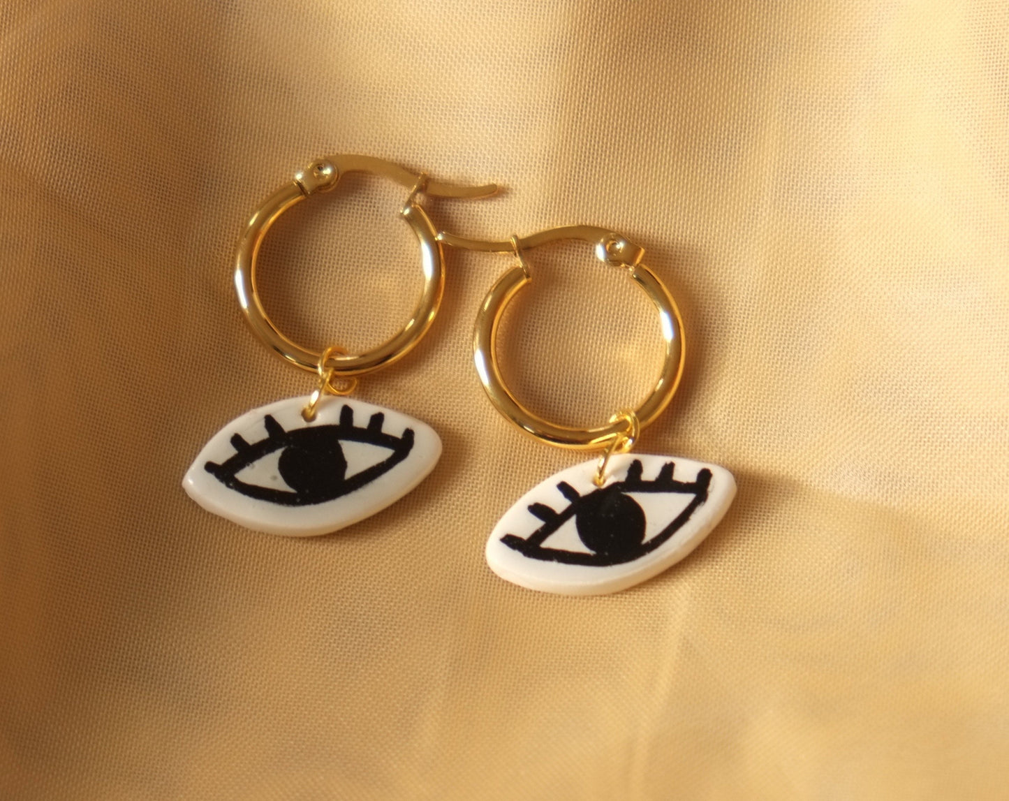 Eye Huggie Hoop Earrings